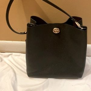 Black leather original coach bag